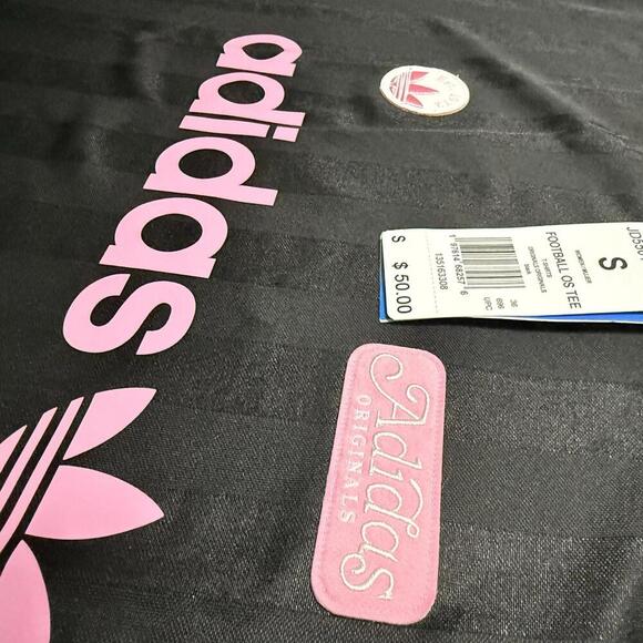 Adidas Originals Rare Football Oversized T Shirt Black Pink JD5501 Size Small W - Picture 3 of 8